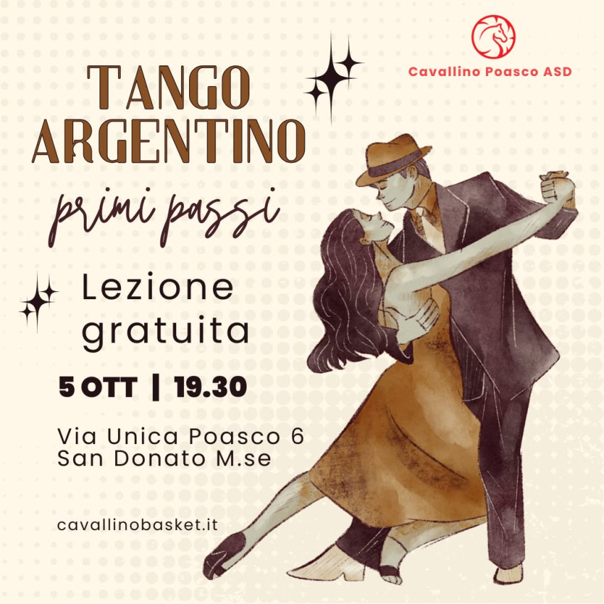 Tango Argentino: lezione gratuita al Cavallino Poasco lunedi' 5 ottobre